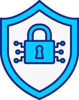 cyber segurança azul preenchidas ícone vetor