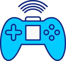 controle de video game azul preenchidas ícone vetor