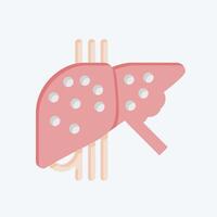 ícone gordinho fígado. relacionado para hepatologista símbolo. plano estilo. simples Projeto editável. simples ilustração vetor