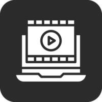 filme em computador portátil vetor ícone