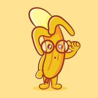 geek banana fruit mascote isolado cartoon ilustração vetorial