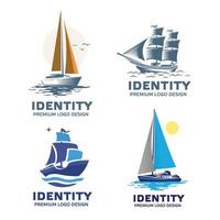 coleção de vetor de logotipo de transporte marítimo de navio à vela