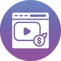 vídeo monetização vetor ícone