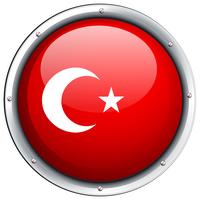 Bandeira da Turquia no frame redondo vetor