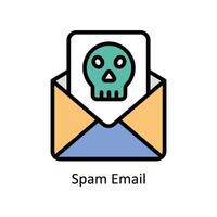 Spam o email vetor preenchidas esboço ícone estilo ilustração. eps 10 Arquivo