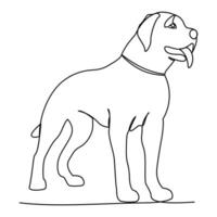 contínuo 1 linha animal cachorro esboço vetor arte desenhando e mundo animais selvagens dia solteiro linha arte vetor ilustração Projeto