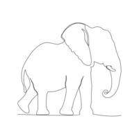 elefante contínuo solteiro linha arte desenhando e mundo animais selvagens dia conceito minimalista vetor arte ilustração.