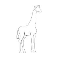 contínuo 1 linha girafa solteiro linha arte Projeto e mundo animais selvagens dia conceito mão desenhado minimalista estilo vetor ilustração