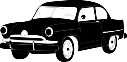 clássico carro. retro carro. Projeto para cumprimento cartões, cartazes, remendos, roupas impressões, emblemas, tatuagens. retro carro em uma branco fundo. vetor