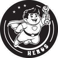design de logotipo de herói vetor