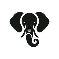 silhueta do elefante cabeça face logotipo ícone símbolo vetor ilustração