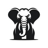 monocromático Bravo em pé elefante logotipo ícone símbolo vetor ilustração