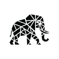 monocromático geométrico elefante logotipo ícone símbolo vetor ilustração