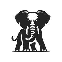monocromático Bravo em pé elefante logotipo ícone símbolo vetor ilustração