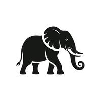 monocromático em pé elefante logotipo ícone símbolo vetor ilustração