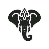 silhueta do elefante cabeça face logotipo ícone símbolo vetor ilustração