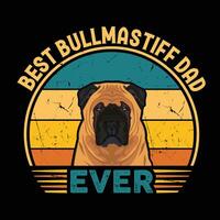 melhor Bullmastiff Papai sempre tipografia retro camiseta projeto, vintage tee camisa pró vetor