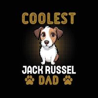 jack russell terrier Papai tipografia camiseta Projeto ilustração pró vetor