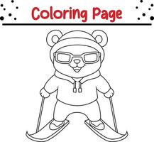 fofa Urso coloração página para crianças vetor