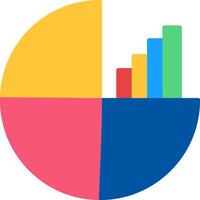 ícone plano de gráfico de pizza vetor