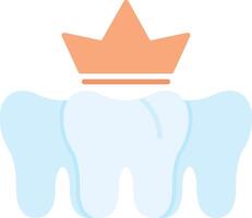 dental coroa plano ícone vetor