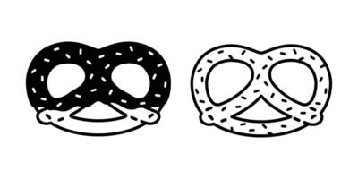 pretzel vetor ícone bolacha lanche pão desenho animado rabisco ilustração Projeto