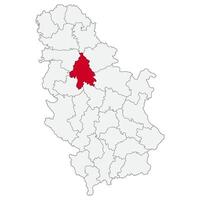 Sérvia mapa com Belgrado uma capital cidade vetor