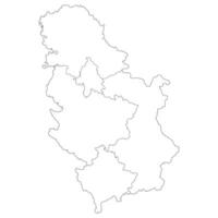 Sérvia mapa. mapa do Sérvia dentro cinco a Principal regiões dentro branco cor vetor