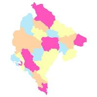 Montenegro mapa. mapa do Montenegro dentro administrativo províncias dentro multicolorido vetor