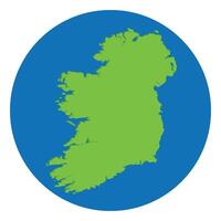 Irlanda e norte Irlanda mapa. mapa do Irlanda ilha mapa dentro ggreen cor dentro globo Projeto com azul círculo cor. vetor