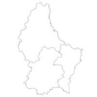 Luxemburgo mapa. mapa do Luxemburgo dentro três rede regiões dentro branco cor vetor