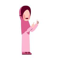 hijab menina com explicando gesto vetor