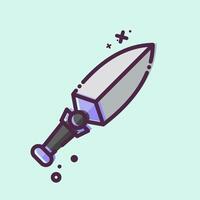 ícone kunai. relacionado para armas símbolo. mbe estilo. simples Projeto editável. simples ilustração vetor