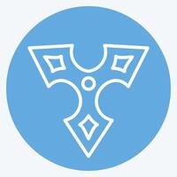 ícone shuriken. relacionado para armas símbolo. azul olhos estilo. simples Projeto editável. simples ilustração vetor