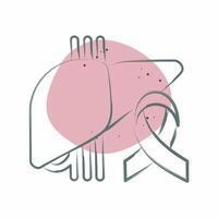 ícone Câncer. relacionado para hepatologista símbolo. cor local estilo. simples Projeto editável. simples ilustração vetor