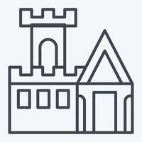 ícone castelo. relacionado para medieval símbolo. linha estilo. simples Projeto editável. simples ilustração vetor