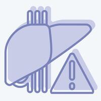 ícone fígado problema. relacionado para hepatologista símbolo. dois tom estilo. simples Projeto editável. simples ilustração vetor