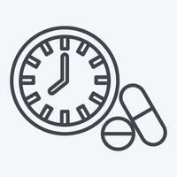 ícone medicação tempo. relacionado para hepatologista símbolo. linha estilo. simples Projeto editável. simples ilustração vetor
