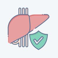 ícone fígado resolver. relacionado para hepatologista símbolo. rabisco estilo. simples Projeto editável. simples ilustração vetor