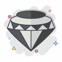 ícone diamante. relacionado para hipster símbolo. quadrinho estilo. simples Projeto editável. simples ilustração vetor