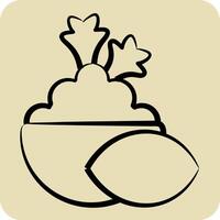 ícone amassado batata. relacionado para vegano símbolo. mão desenhado estilo. simples Projeto editável. simples ilustração vetor