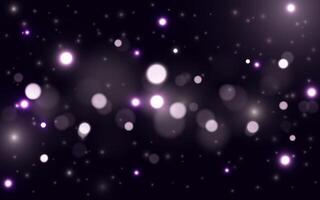 roxa luz das estrelas bokeh fundo com brilhando partículas dentro uma brilhante espaço festa projeto, vetor eps 10 ilustração bokeh partículas, fundos decoração