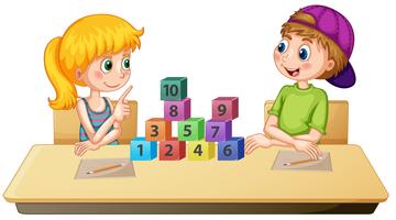 Crianças, aprendizagem, matemática, número vetor