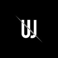 Monograma do logotipo uj com modelo de design de estilo barra vetor