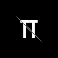 Monograma de logotipo tt com modelo de design de estilo de barra vetor