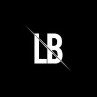 Monograma de logotipo lb com modelo de design de estilo barra