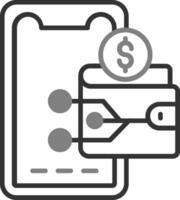 ícone de vetor de carteira digital