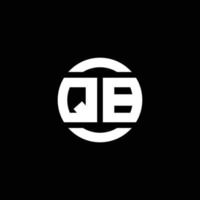 monograma de logotipo qb isolado no modelo de design de elemento de círculo vetor