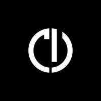 modelo de design de estilo de fita de círculo de logotipo de monograma cu vetor