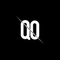 Monograma do logotipo qo com modelo de design de estilo de barra vetor